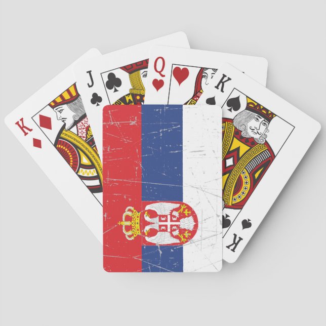 Scuffed and Scratched Serbian Flag Poker Cards (Back)