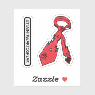 Scuffed and Torn Tie Sticker