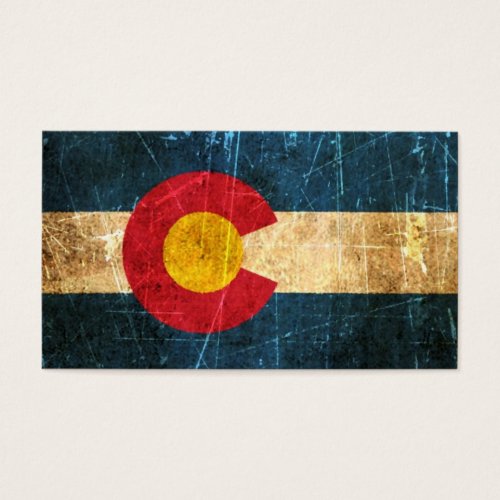 Scuffed and Worn Colorado Flag Business Card