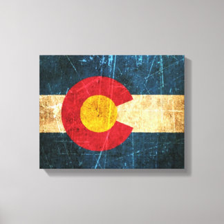 Scuffed and Worn Colorado Flag Canvas Print