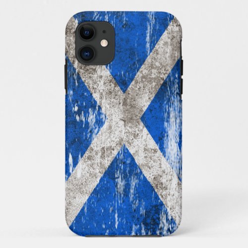 Scuffed and Worn Scottish Flag iPhone 11 Case