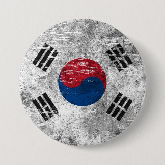 Scuffed and Worn South Korean Flag Button