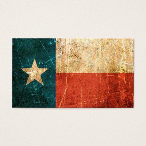 Scuffed and Worn Texas Flag Business Card Templates