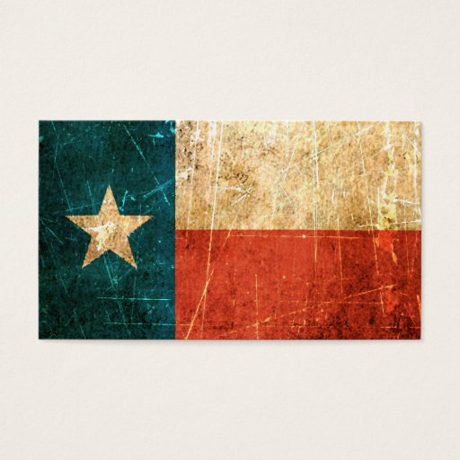 Customizable Scuffed and Worn Texas Flag Business Card Templates