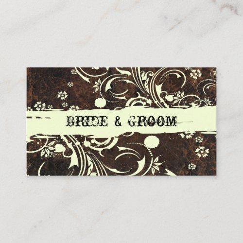 Scuffed Brown Leather Place Cards Business Card Template
