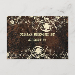 Scuffed Leather and Lace RSVP with envelopes