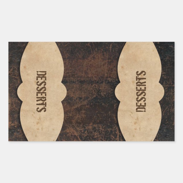 Scuffed Leather Look Binder Tabs Rectangular Sticker (Front)