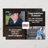 Scuffed Leather Photo Graduation Announcement (Front/Back)