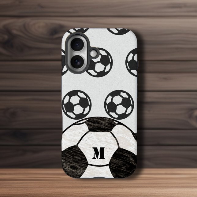 Scuffed Soccer Ball Monogram Case-Mate iPhone Case (Creator Uploaded)