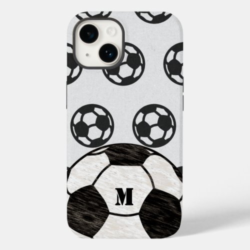 Scuffed Soccer Ball Monogram Case_Mate iPhone 14 Case