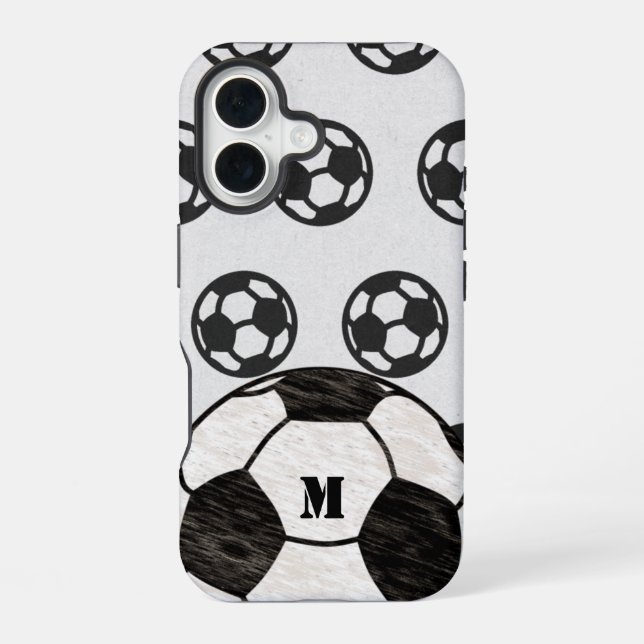 Scuffed Soccer Ball Monogram Iphone Case (Back)