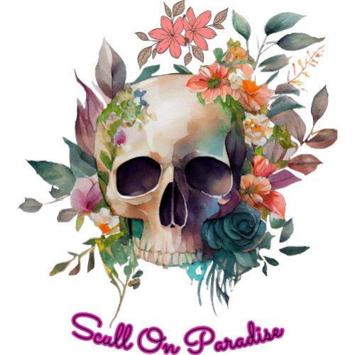  scull on paradise cool tshirt design