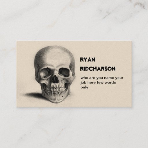 Customizable scull skeleton business card