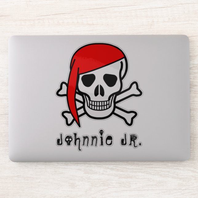 Scull With Bandanna Personalized Sticker (Computer)