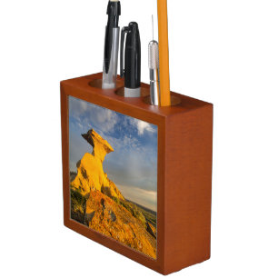 Sculpted Badlands Formation In Short Grass Pencil/Pen Holder