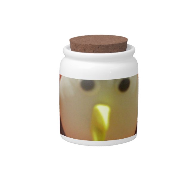 Sculpted Bird in Sunflower Art Print Candy Jar (Front)