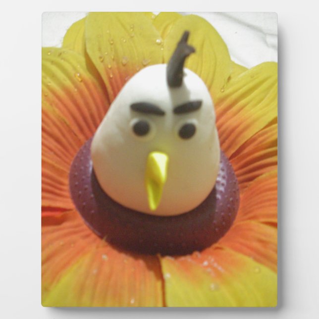 Sculpted Bird in Sunflower Art Print Plaque (Front)