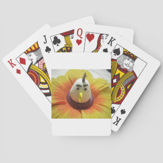 Sculpted Bird in Sunflower Art Print Poker Cards