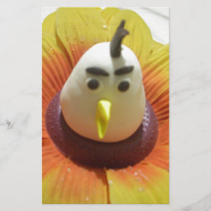 Sculpted Bird in Sunflower Art Print Stationery