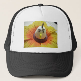 Sculpted Bird in Sunflower Art Print Trucker Hat