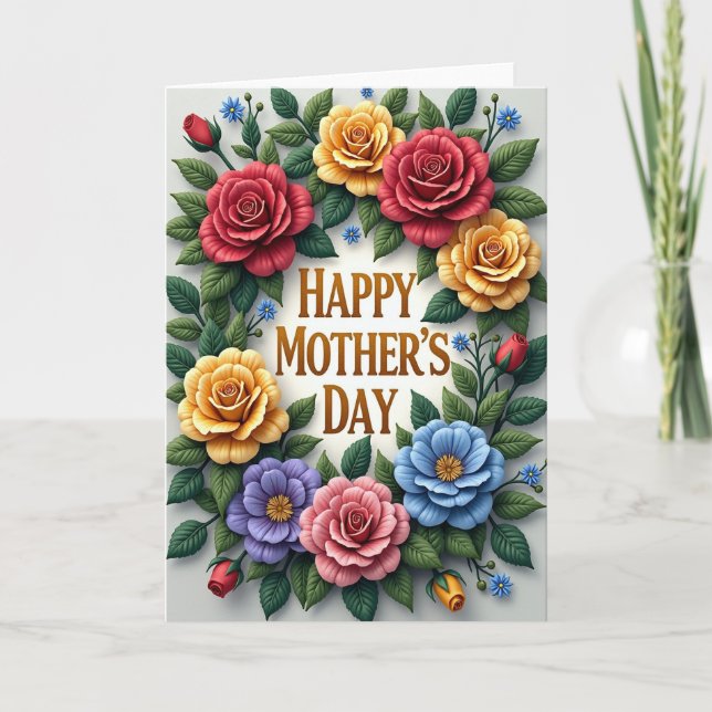 Sculpted Blooms Mothers Day Card (Front)