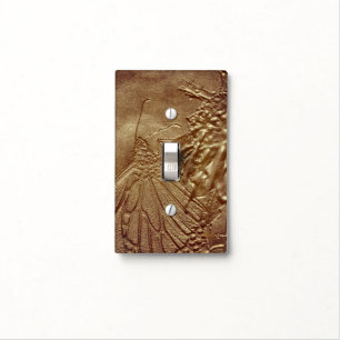 Sculpted Butterfly In Brown Nature Light Switch Cover