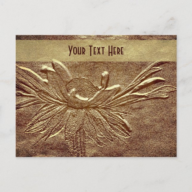 Sculpted Daisy Floral Customizable Postcard (Front)