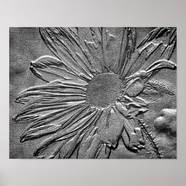 Sculpted Effect Black Eyed Susan Flower Art Poster (Front)