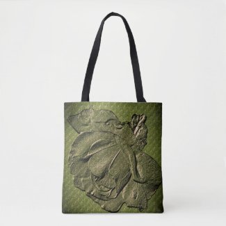 Sculpted Effect Green Rosebud Floral Art 