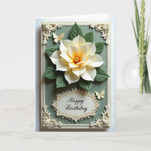 Sculpted Flower Birthday Card
