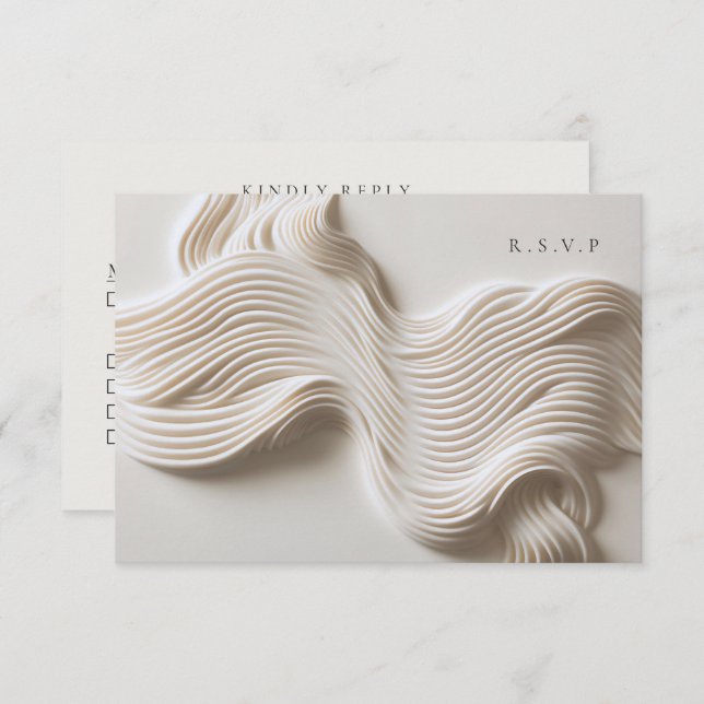 sculpted flowing ivory wedding meal choices RSVP (Front/Back)