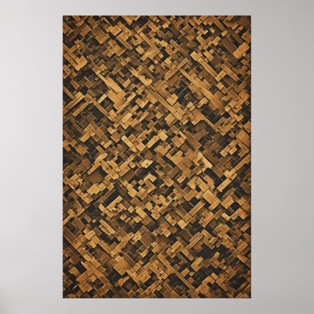 Sculpted Geometry: A Textural Abstract Composition Poster (Front)