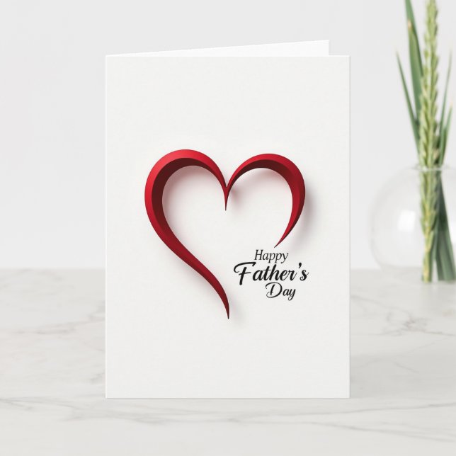 Sculpted Heart Fathers Day Card (Front)