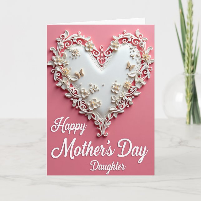 Sculpted Heart Love Card (Front)