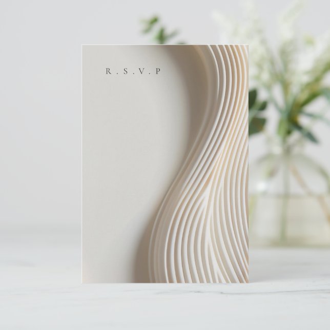 Sculpted marble wedding meal choices RSVP Card (Standing Front)