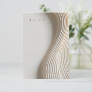 Sculpted marble wedding meal choices RSVP Card