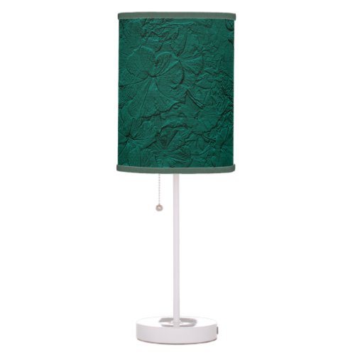 Sculpted Petunias Jade Green Table Lamp