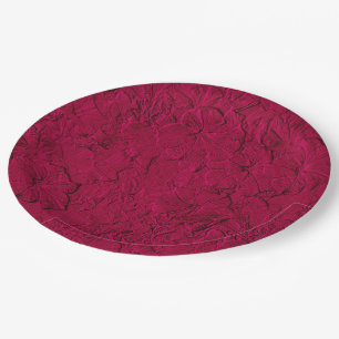 Sculpted Petunias Magenta-Paper Party Plates