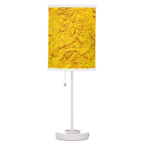 Sculpted Petunias Yellow Table Lamp