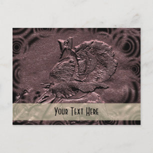 Sculpted Plum Rosebud Floral Customizable Postcard