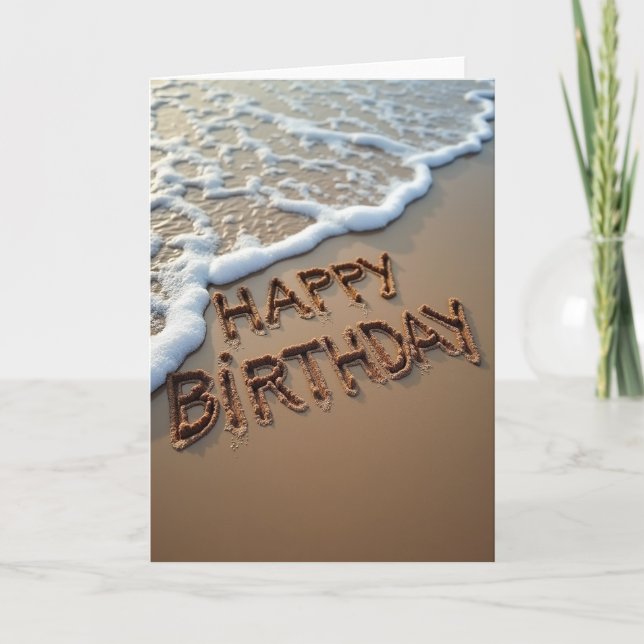Sculpted Sand Birthday Card (Front)