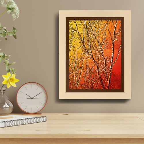 Sculpted Texture Look Bare Tree Branches Framed Framed Art