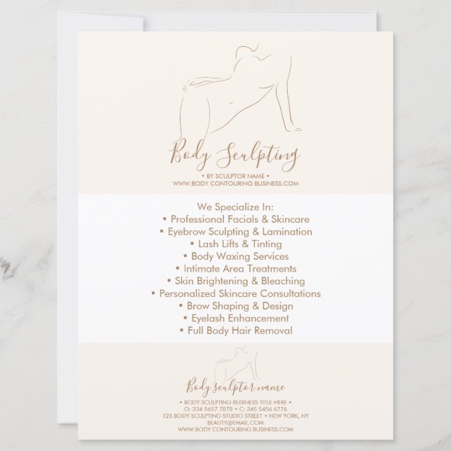 Sculpting Beauty Massage Body Contouring Brochure (Front)