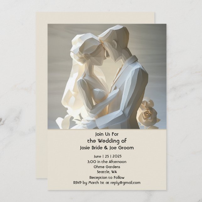 Sculptorial couple wedding invitation (Front/Back)