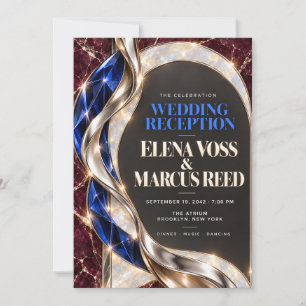 Sculptural 3D Marble Wedding Reception Invitation