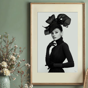 Sculptural Drama: Monochrome Avant-Garde Portrait Poster