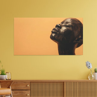 Sculptural Elegance in Black Wood Canvas Print