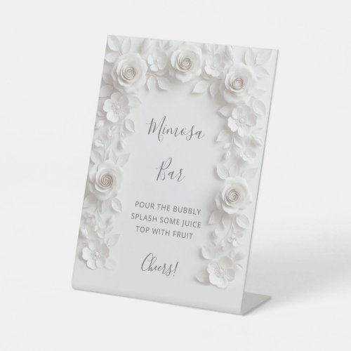 Sculptural Roses Arch Mimosa Bar Pedestal Sign