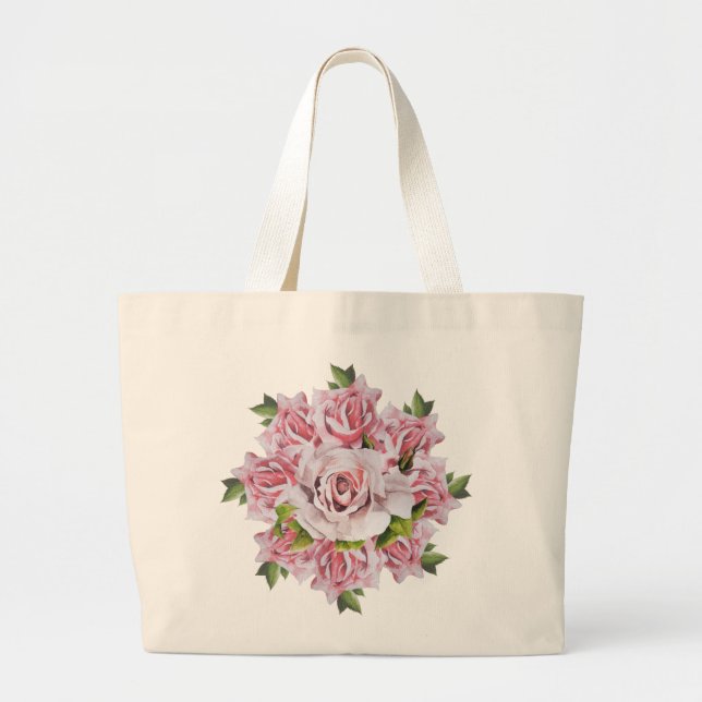 Sculptural Roses on a Jumbo Tote  (Front)