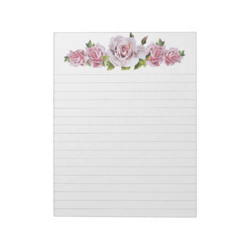 Sculptural Roses on a Large Notepad